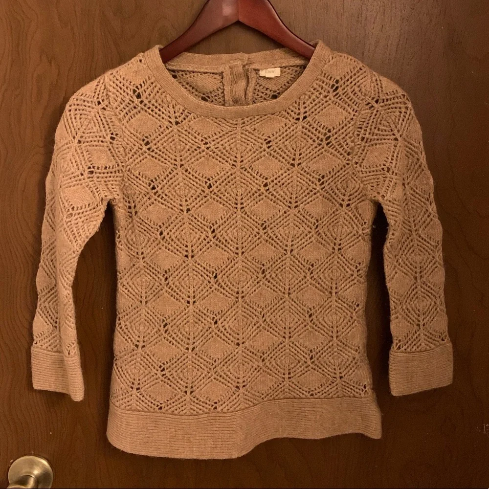 J. Crew Wool Crochet Sweater